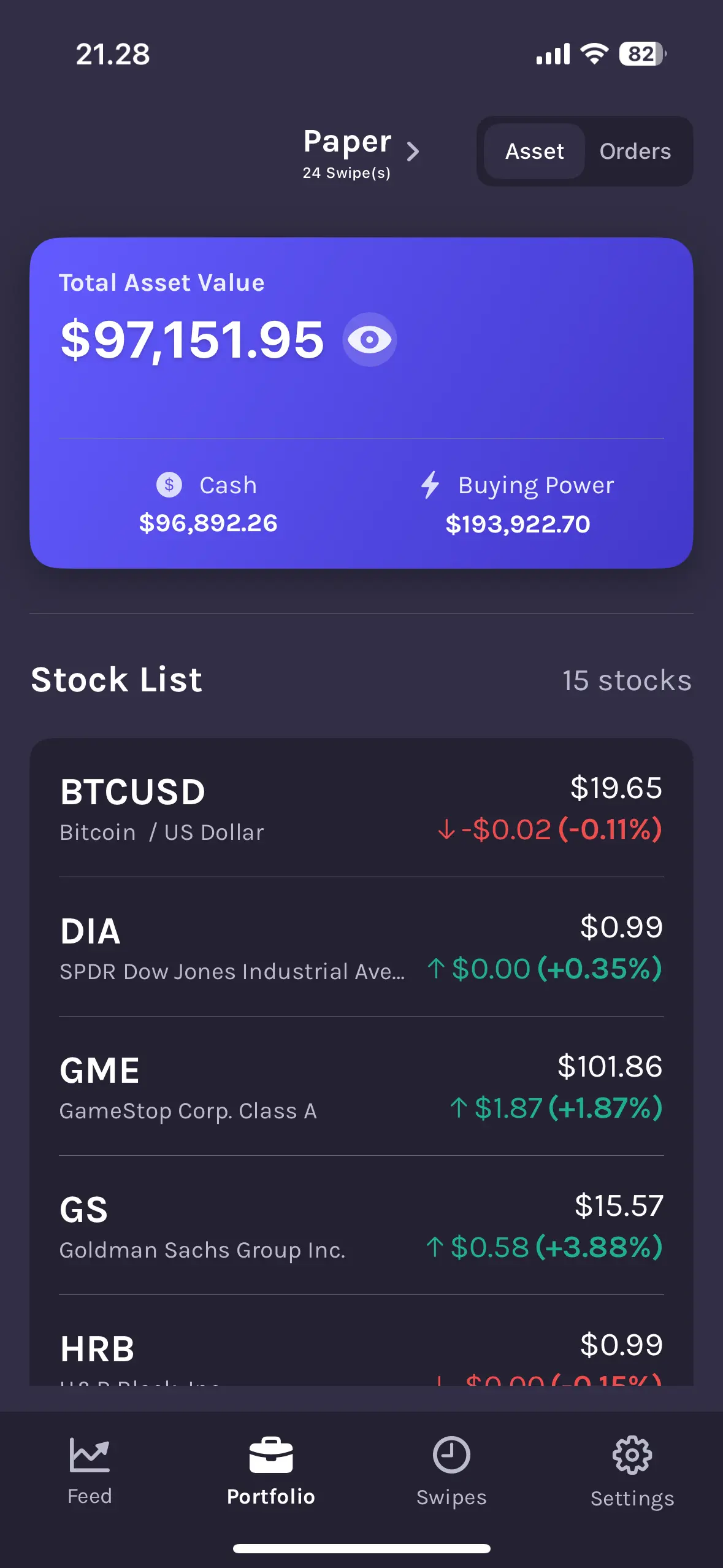 Swipeable Card